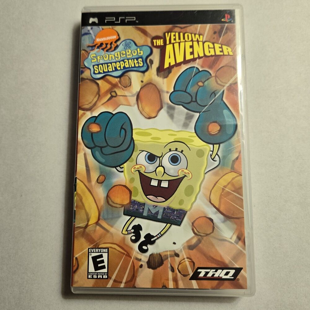 SpongeBob SquarePants The Yellow Avenger Sony PSP Complete in Box - Picture 2 of 8